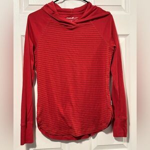 Eddie Bauer long sleeved top with hood size small